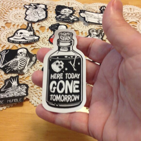 Black and white stickers, cell phone, hydroflask, high times theme - Picture 8 of 8